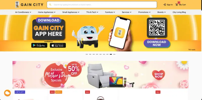 Gain City: Singapore's electronics retailer, supported online for 5+ years