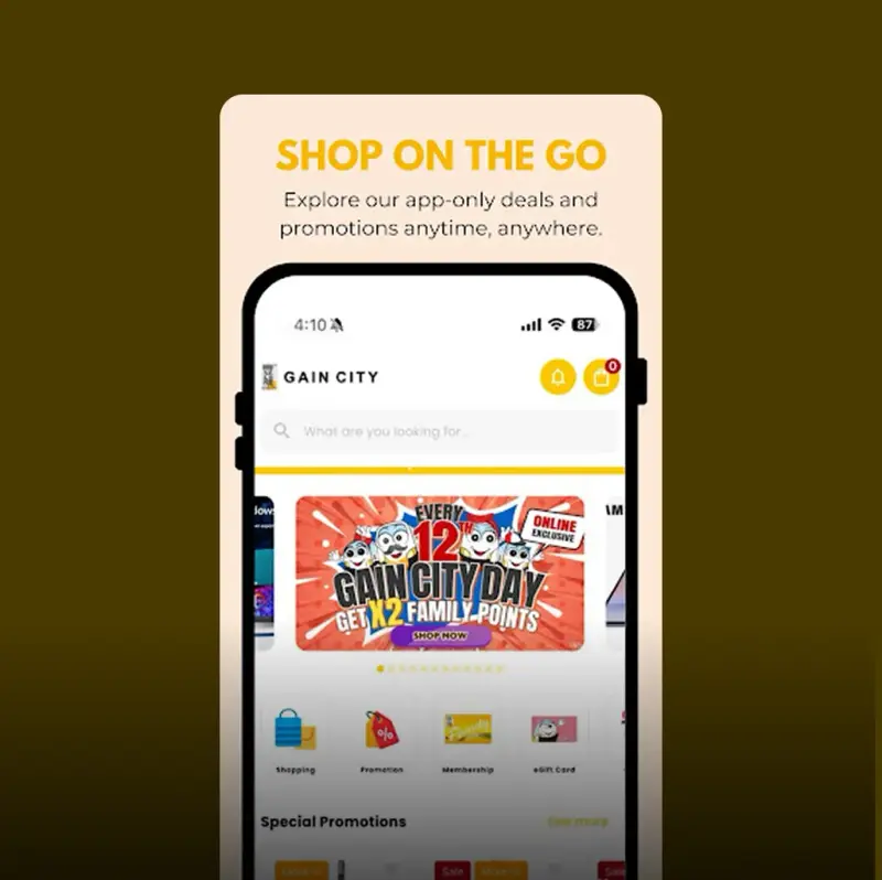 Gain City app screen 2